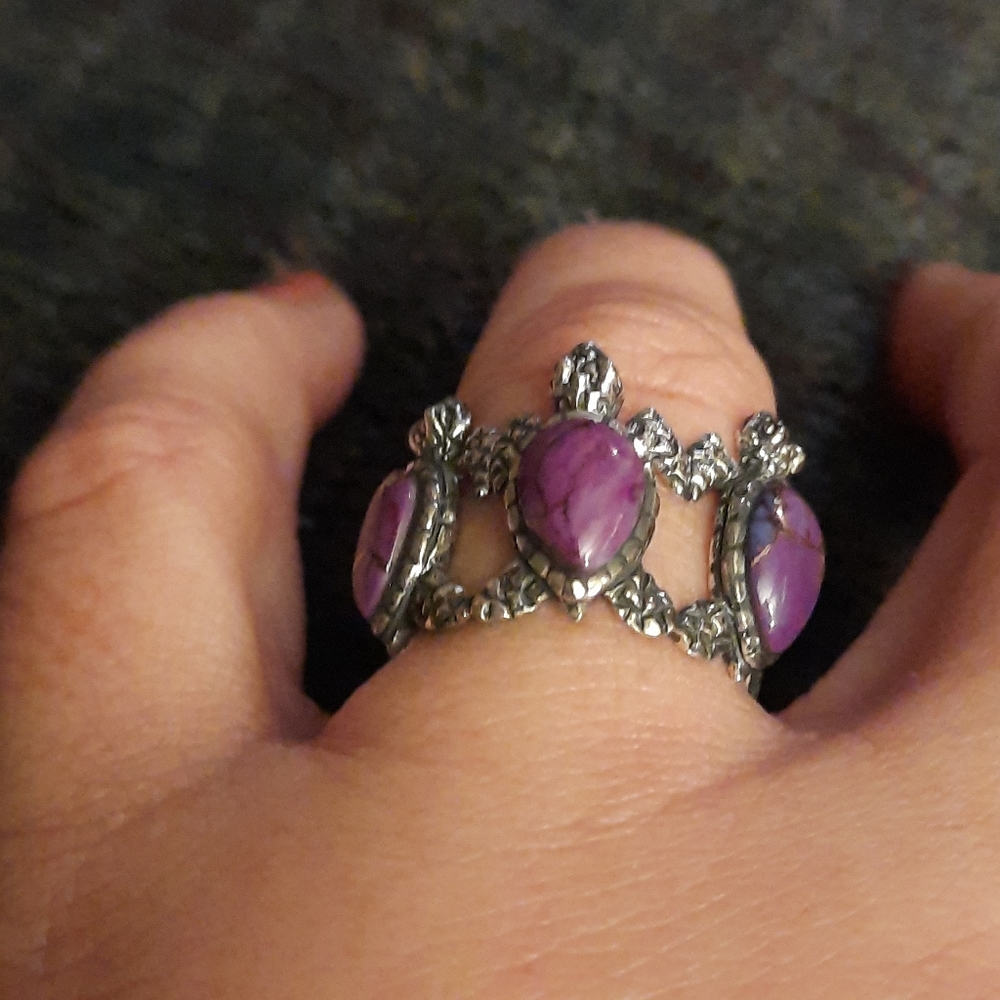 Classic Orginal Three Turtles with Purple Turquois